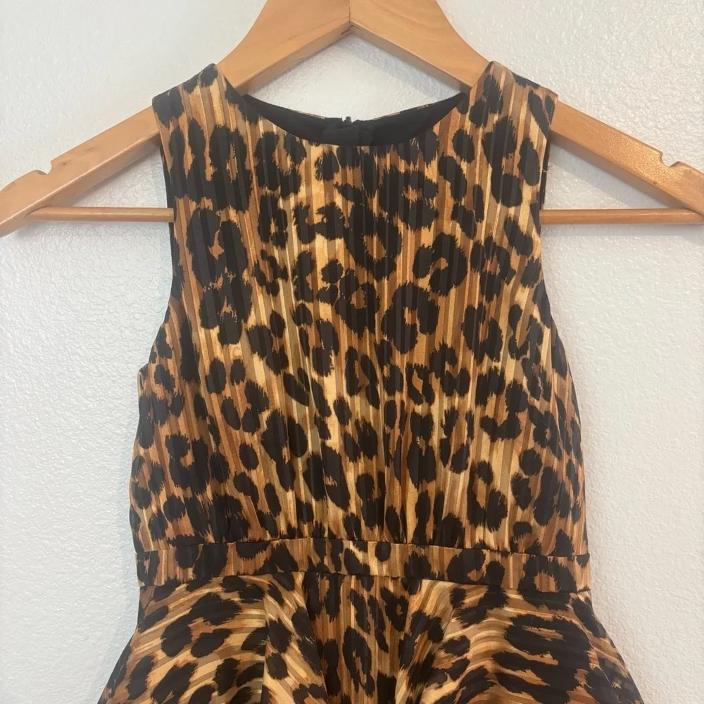 Milly Minis Leopard Print Tiered Ruffle Dress Girls Size 7/8